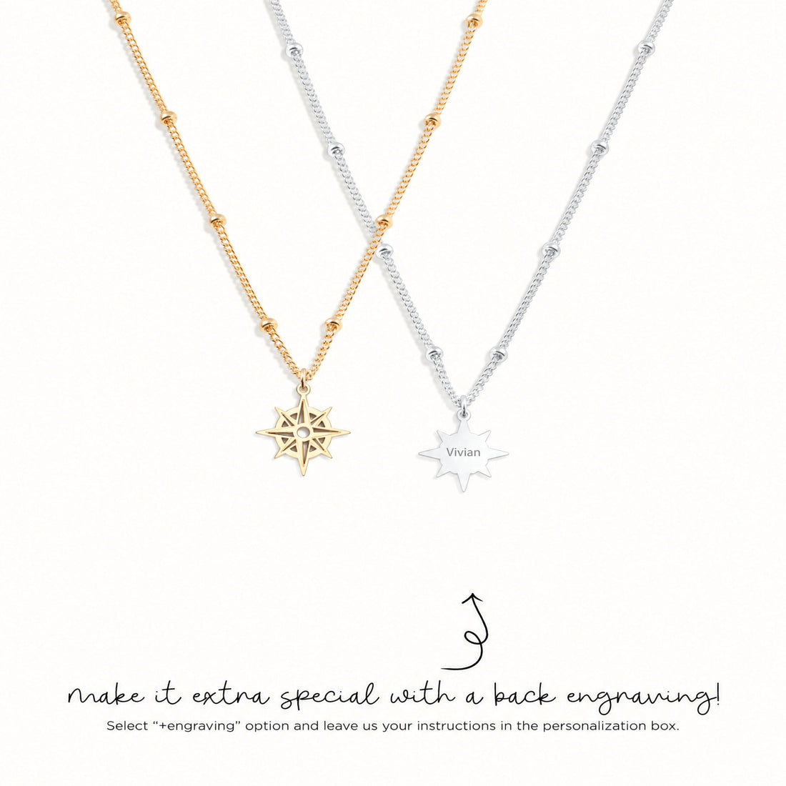 Compass Rose Charm Necklace