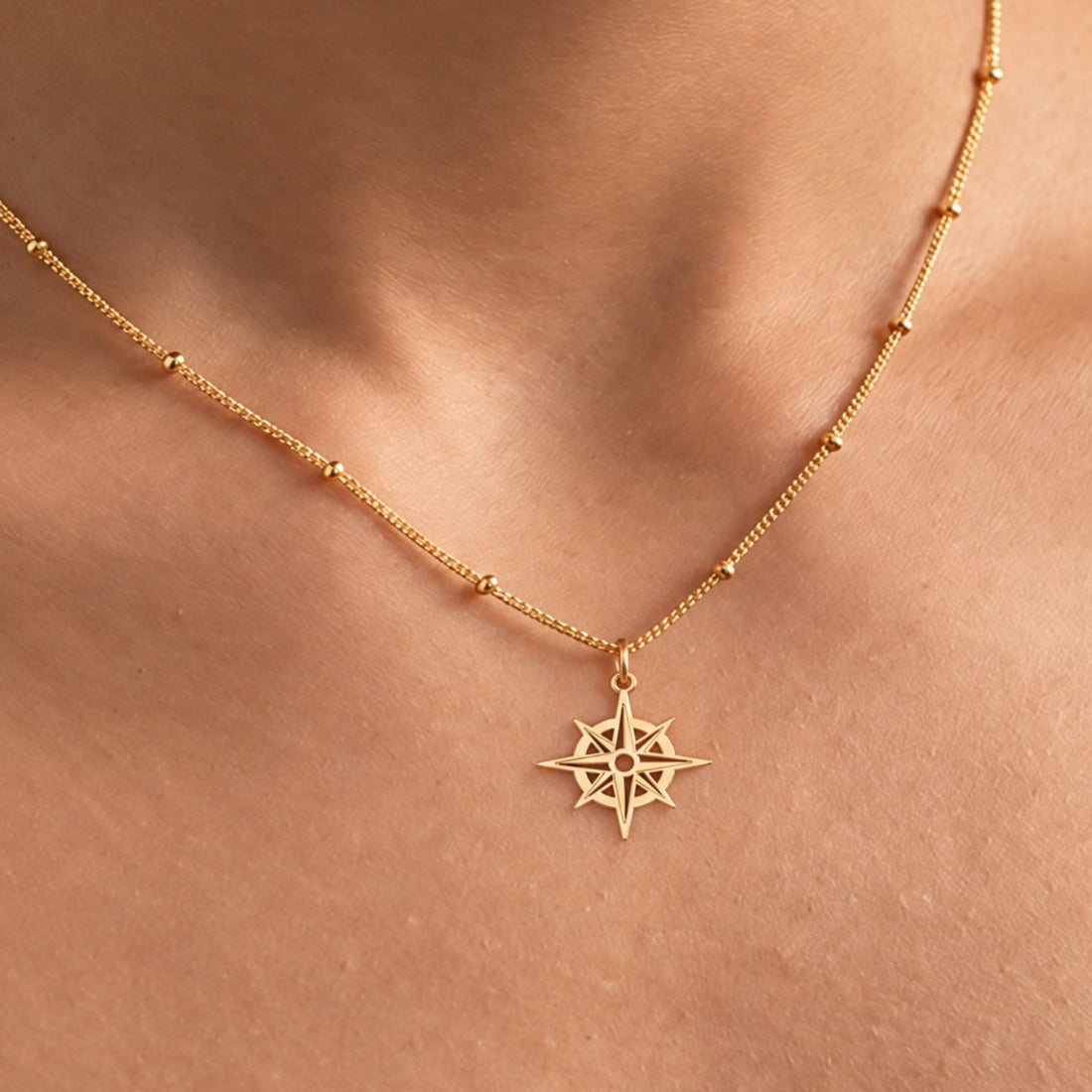Compass Rose Charm Necklace