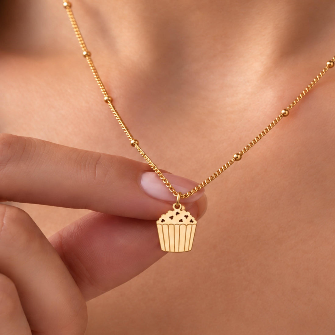 Cupcake Muffin Charm Necklace