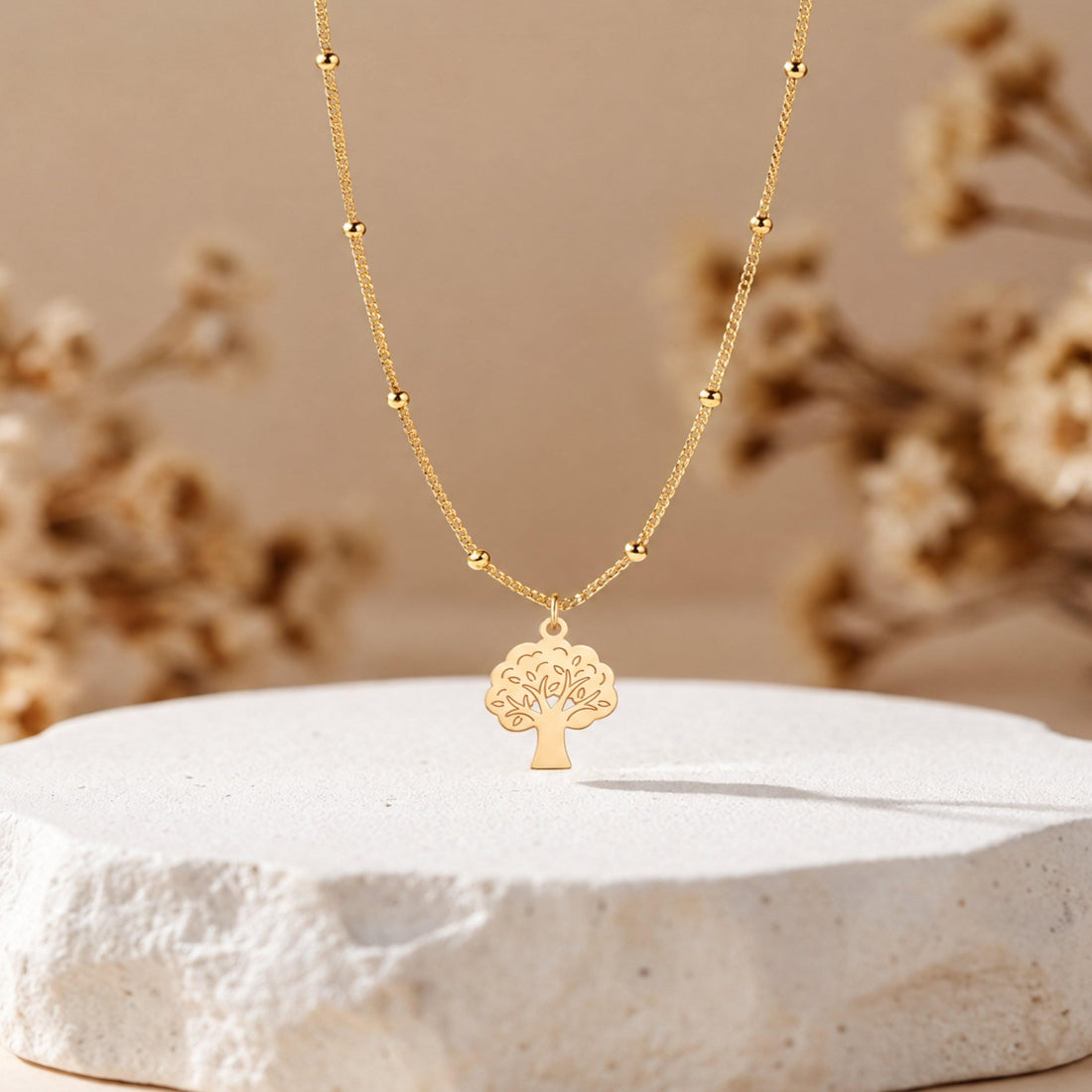 Leafy Tree Charm Necklace