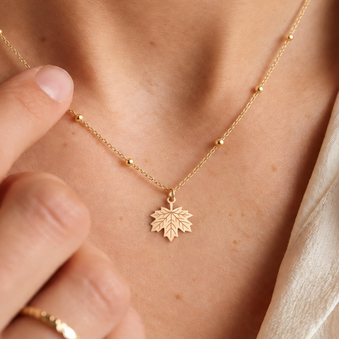 Maple Leaf Charm Necklace