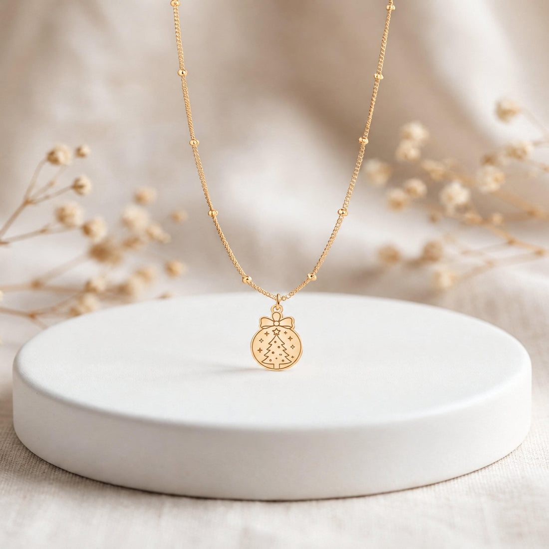 Christmas Tree Charm Necklace