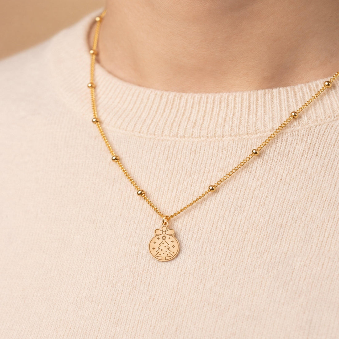 Christmas Tree Charm Necklace