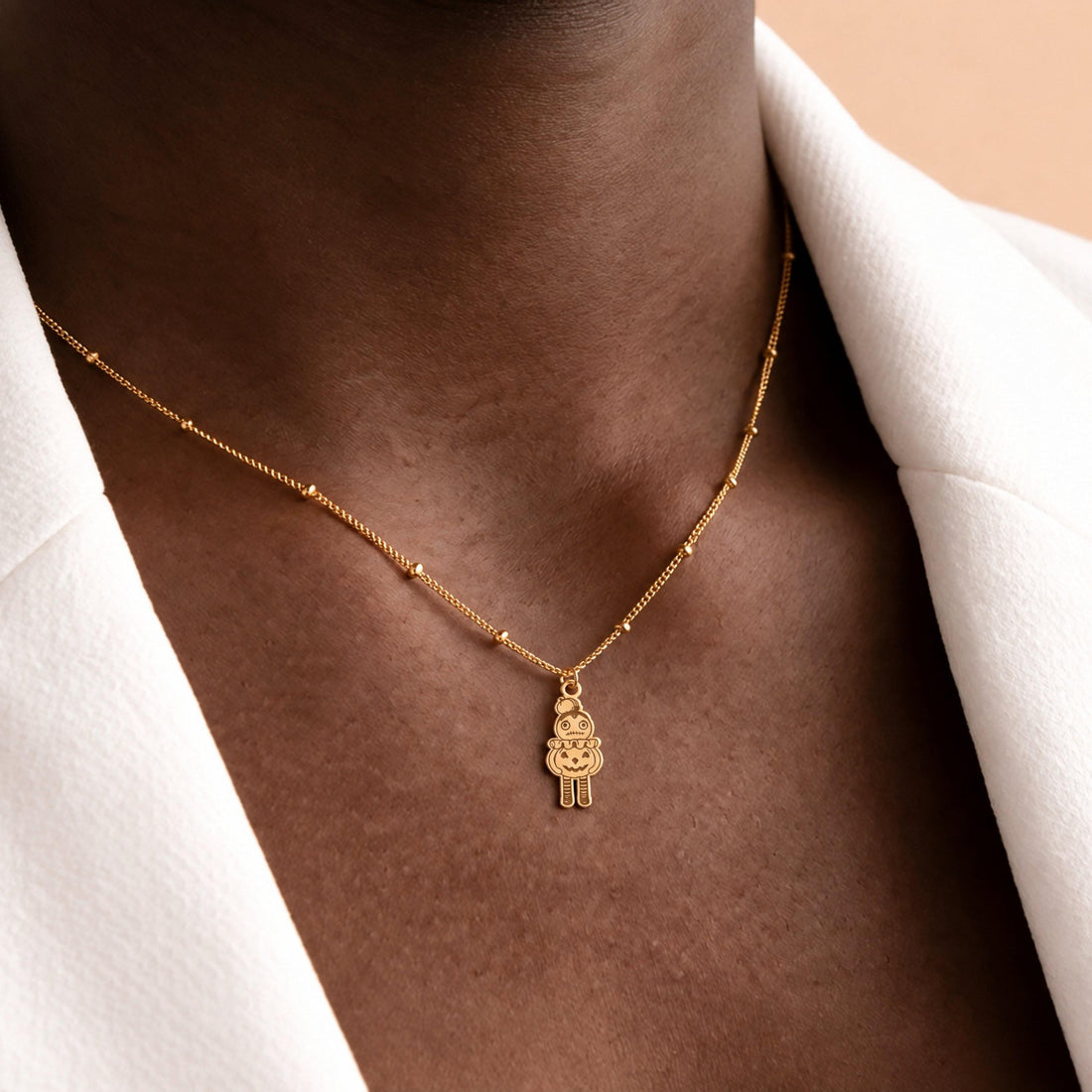 Jack O Lantern Charm Necklace