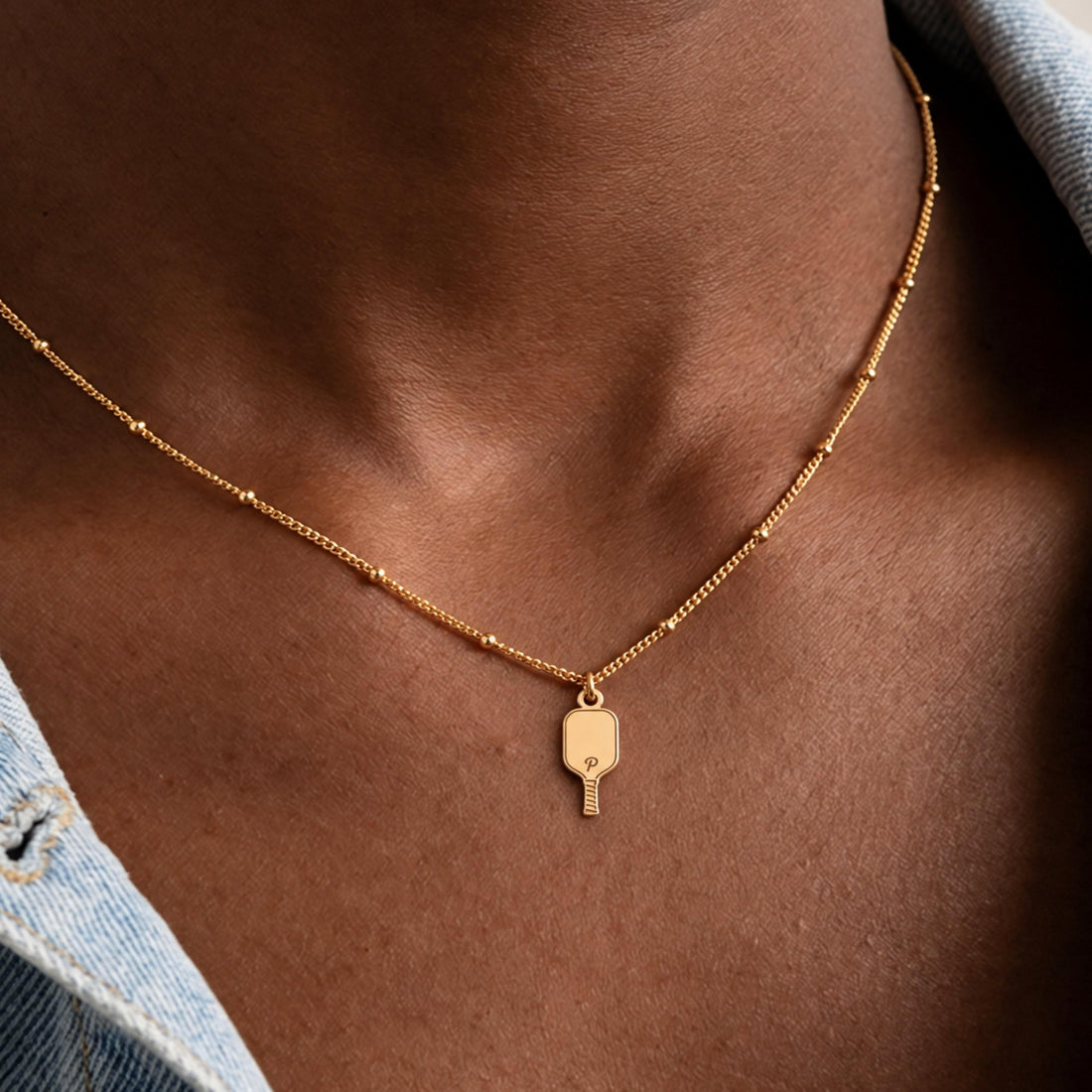 Pickleball Paddle Charm Necklace