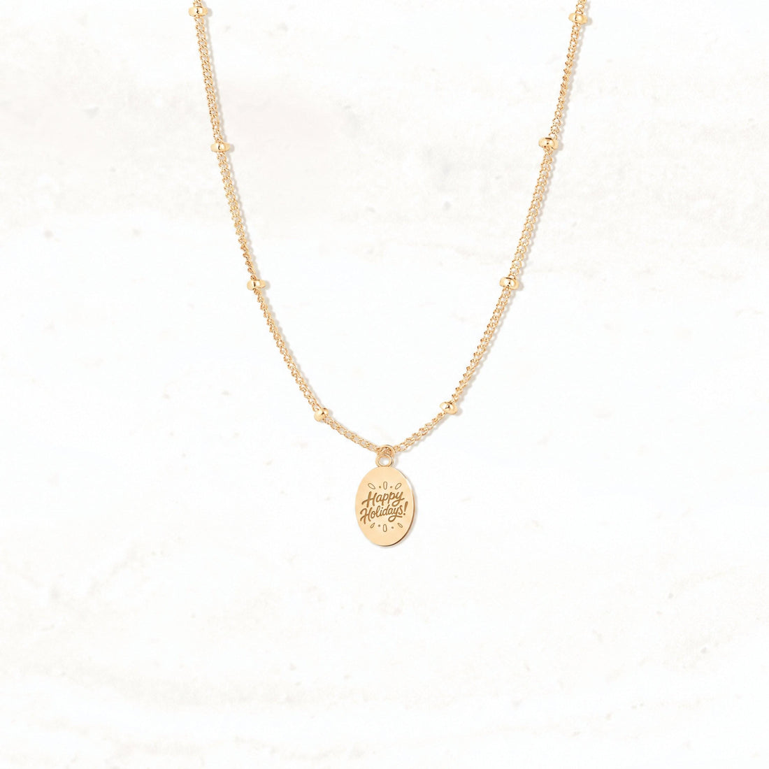 Holiday Message Disc Charm Necklace