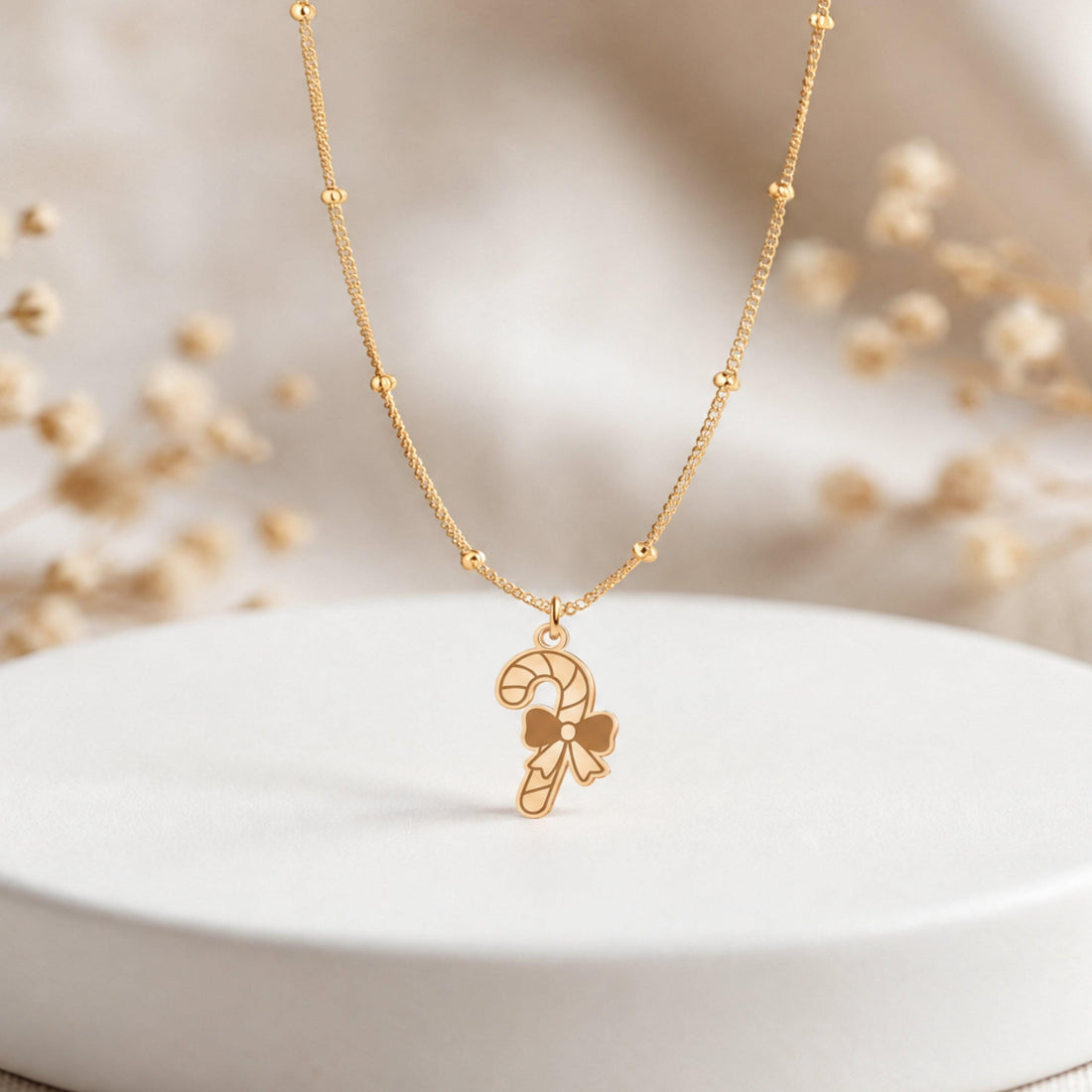 Candy Cane Charm Necklace