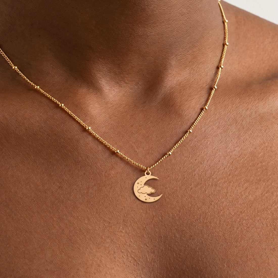 Crescent Moon Charm Necklace