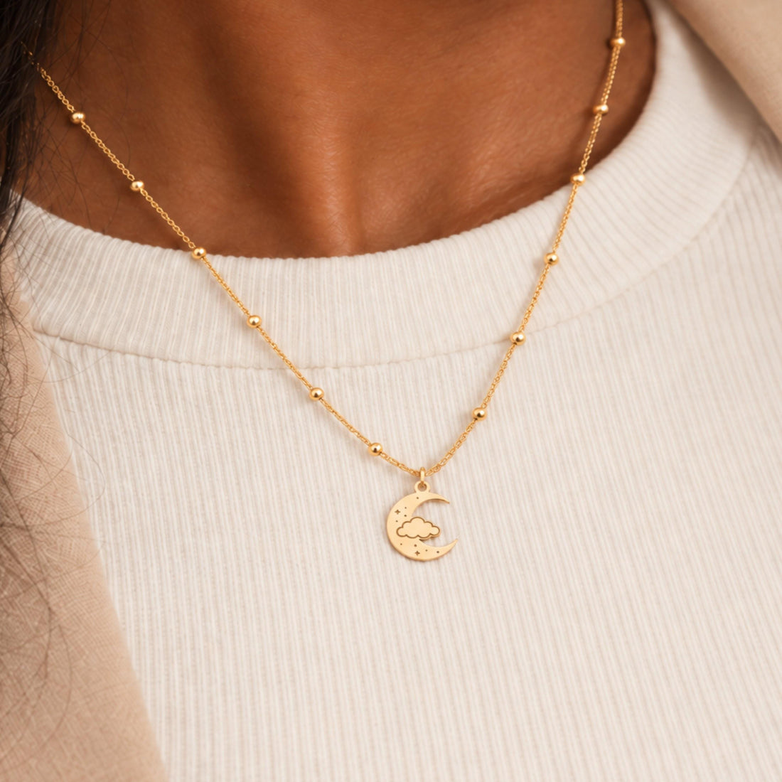 Crescent Moon Charm Necklace