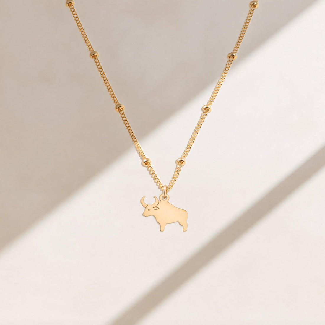 Bull Charm Beady Necklace