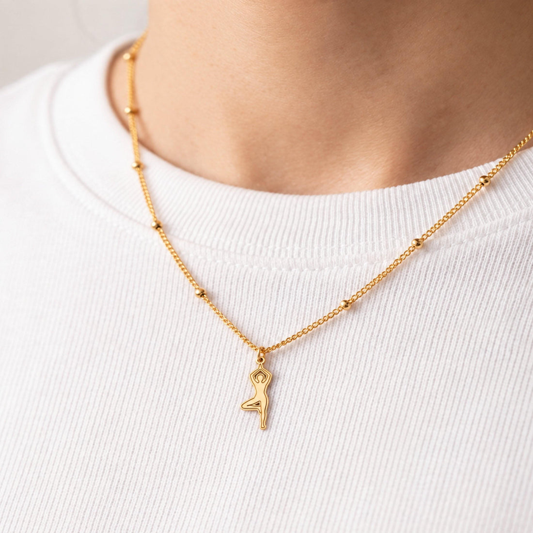 Yoga Pose Beady Necklace