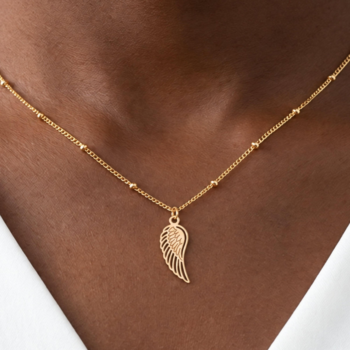 Angel Wing Beady Necklace