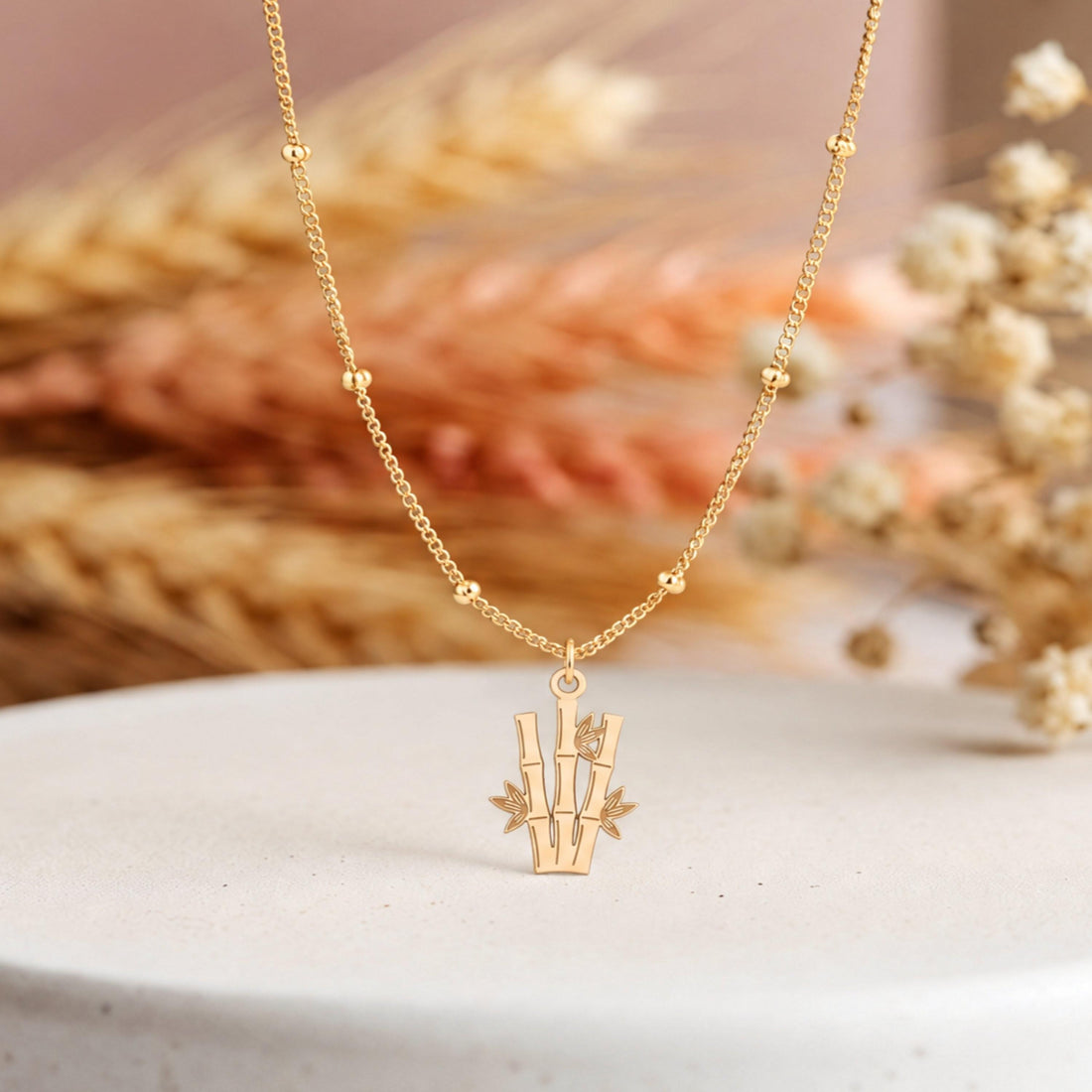 Bamboo Stalks Charm Necklace