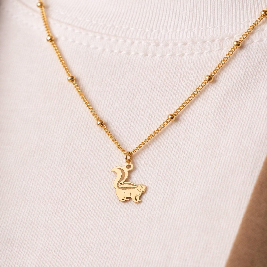 Striped Skunk Beady Necklace