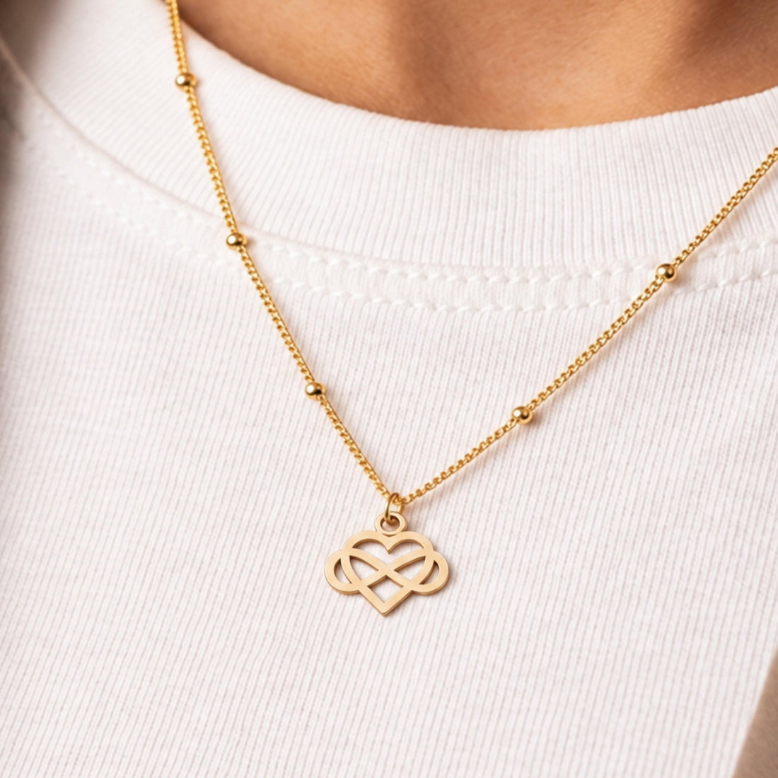 Infinity Heart Charm Necklace