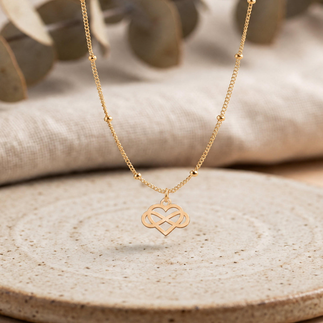 Infinity Heart Charm Necklace
