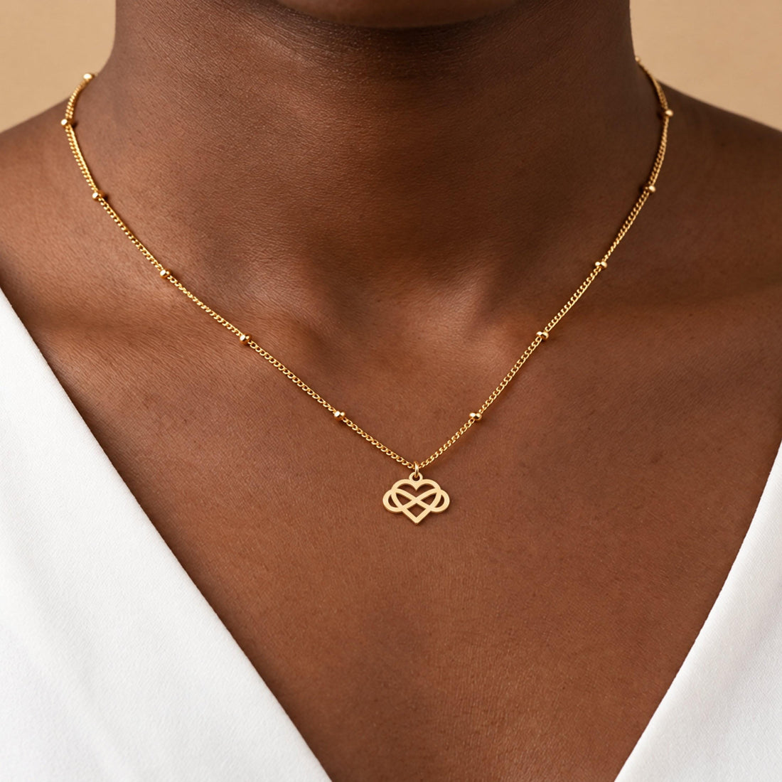 Infinity Heart Charm Necklace