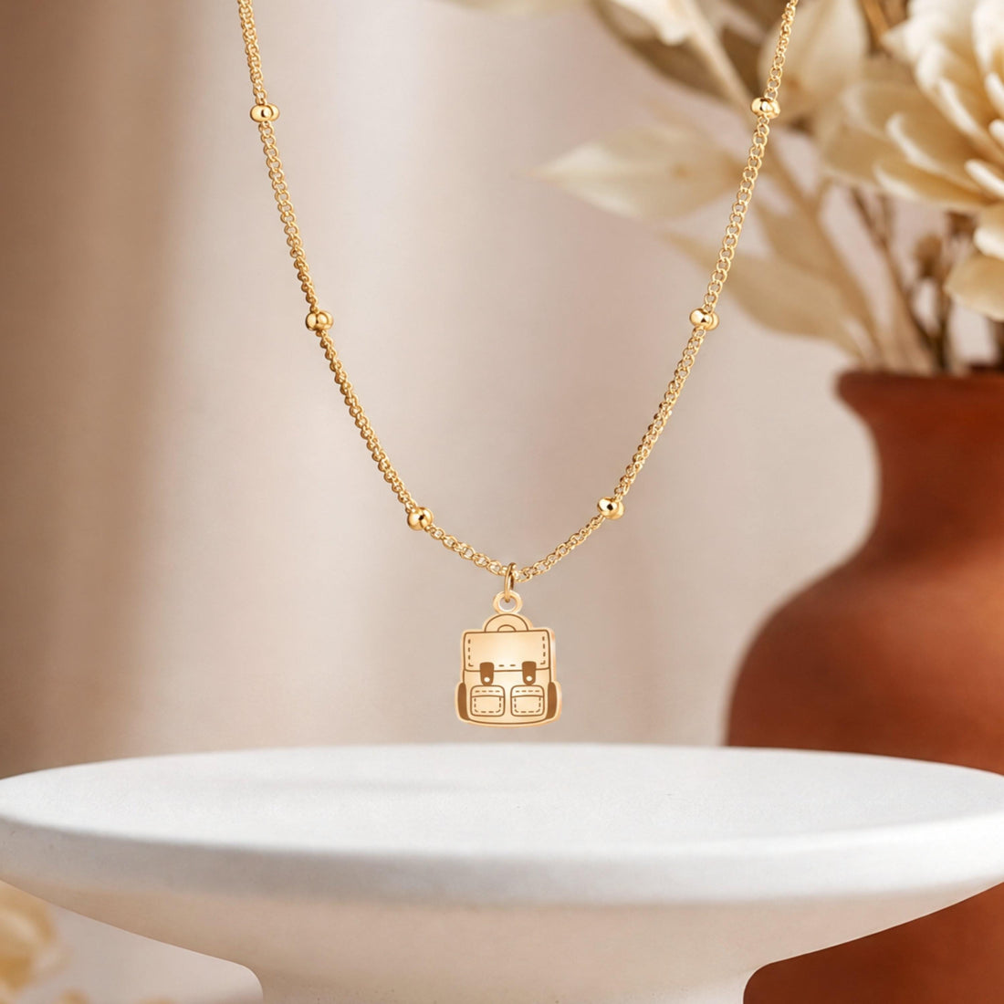 Backpack Charm Beady Necklace