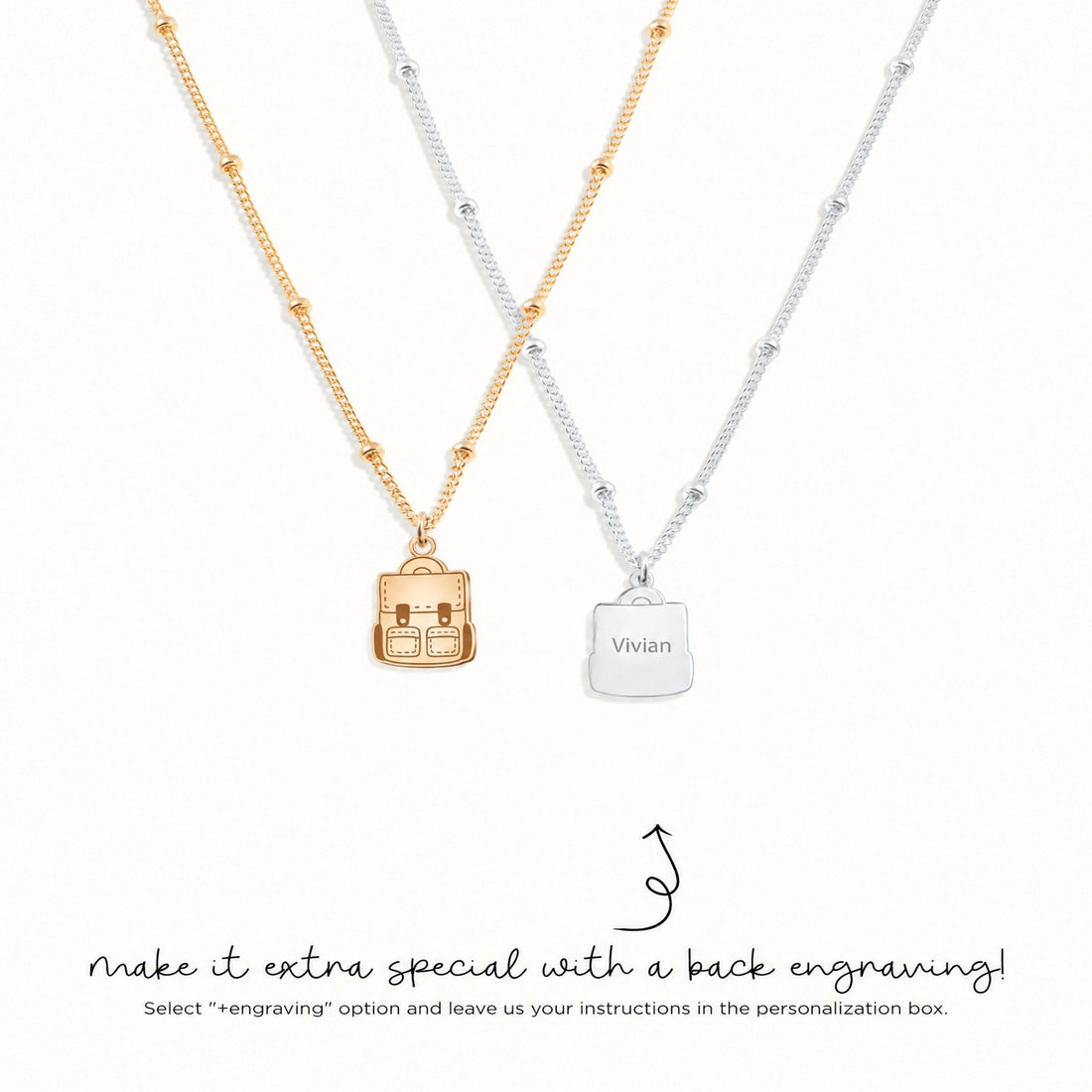 Backpack Charm Beady Necklace