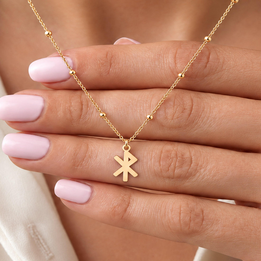 Algiz Rune Charm Necklace