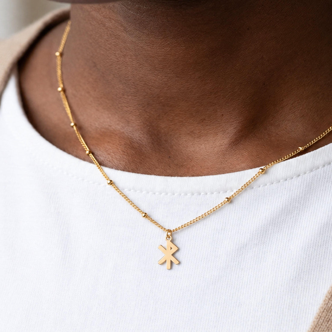 Algiz Rune Charm Necklace