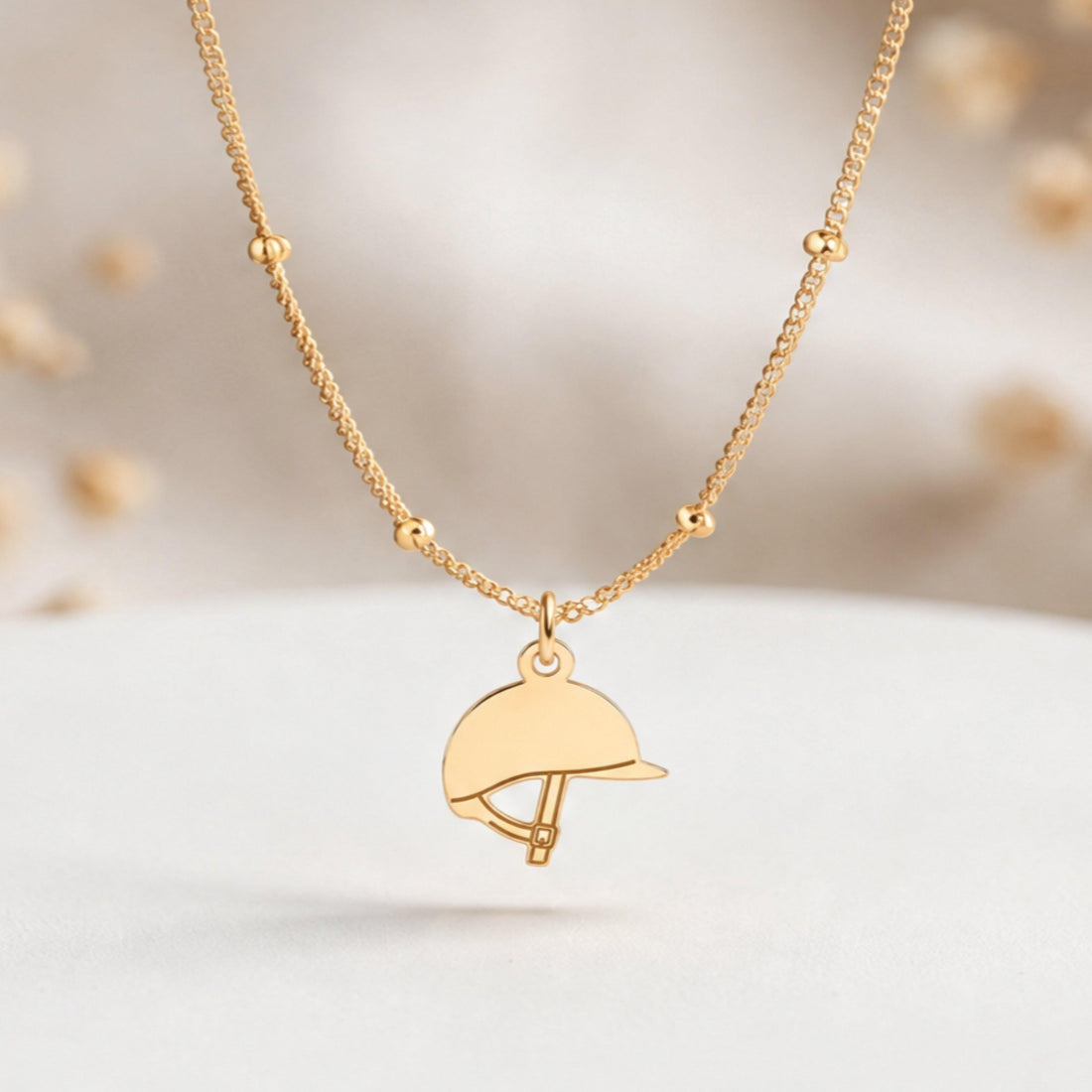Riding Helmet Charm Necklace