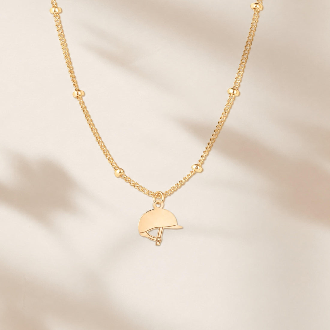 Riding Helmet Charm Necklace