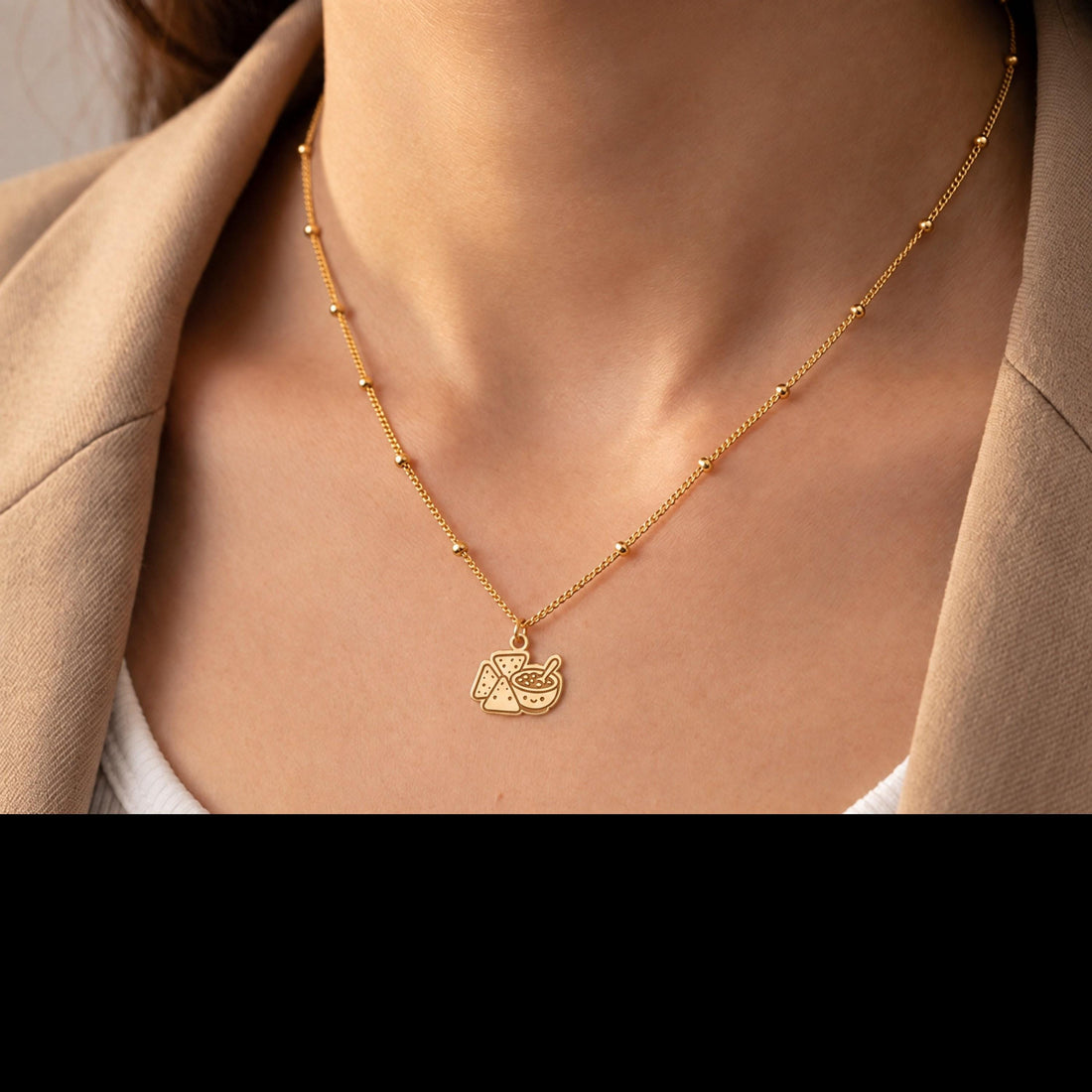 Nachos Salsa Charm Necklace