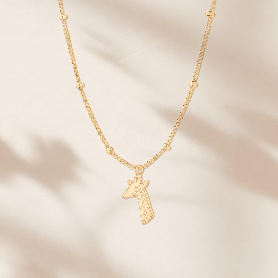 Giraffe Charm Beady Necklace