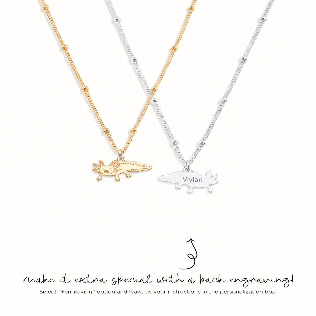 Axolotl Charm Beady Necklace