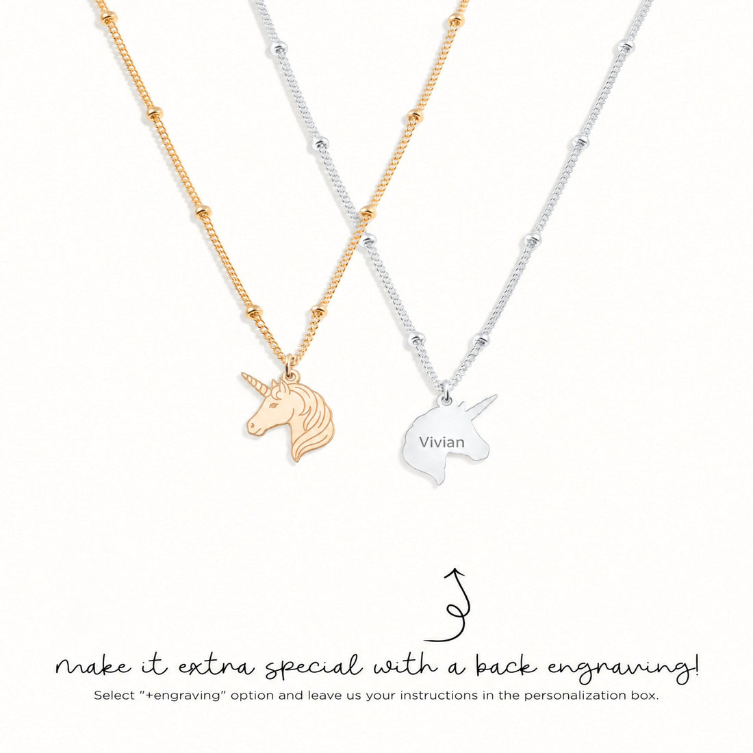Unicorn Head Charm Necklace