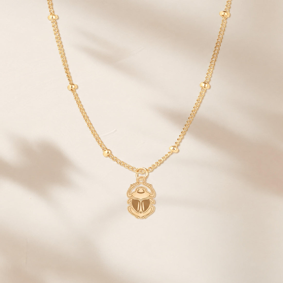 Beetle Charm Beady Necklace