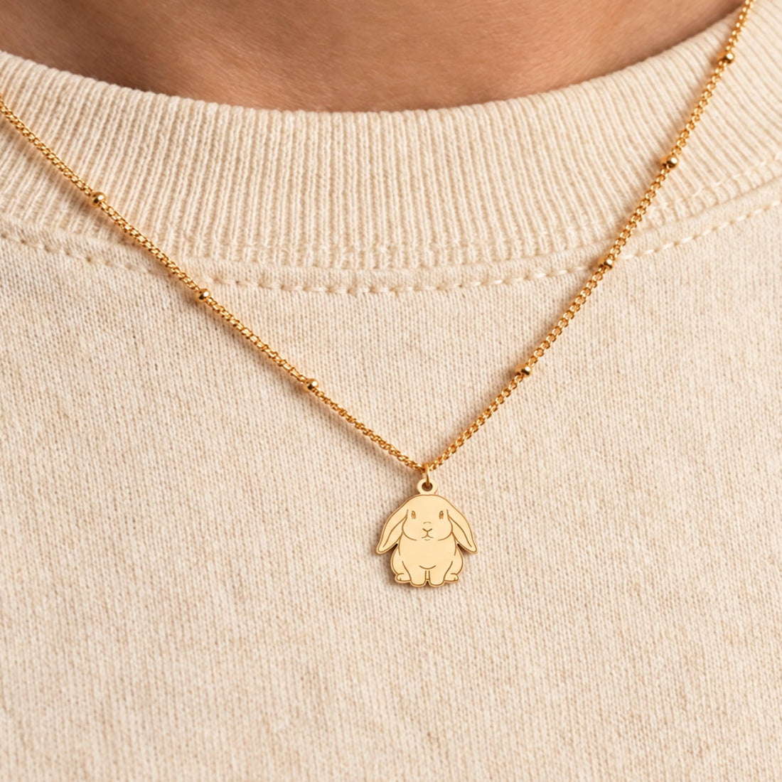 Lop Bunny Charm Necklace