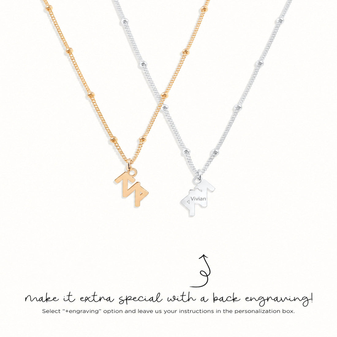 Sagittarius Symbol Beady Necklace