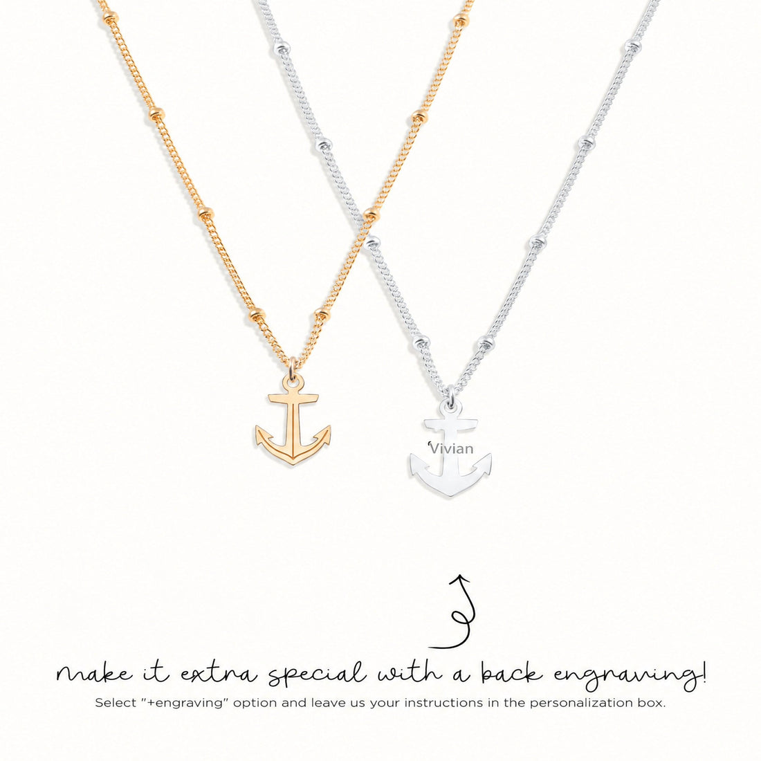 Nautical Anchor Charm Necklace