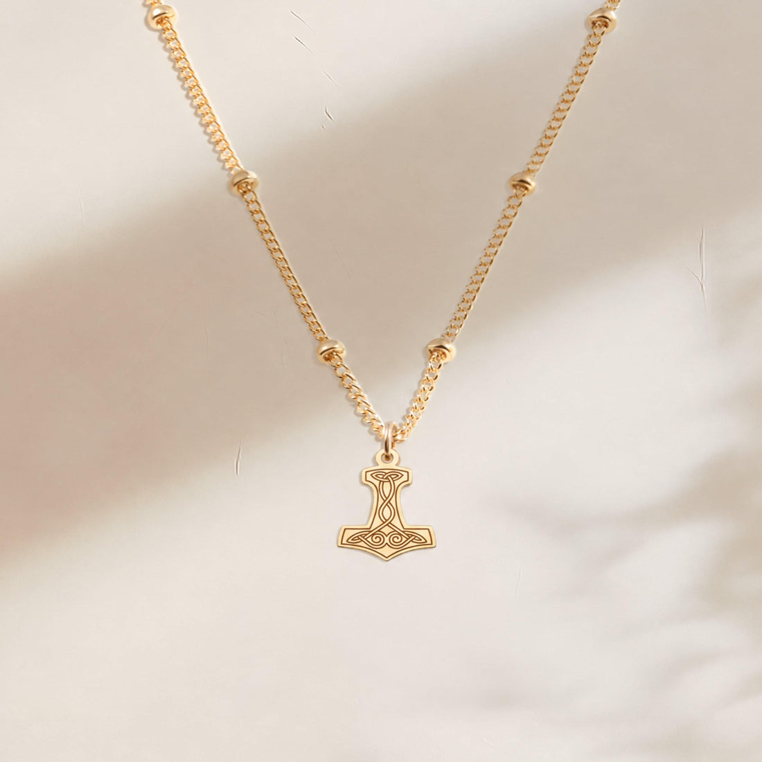 Thor Hammer Beady Necklace