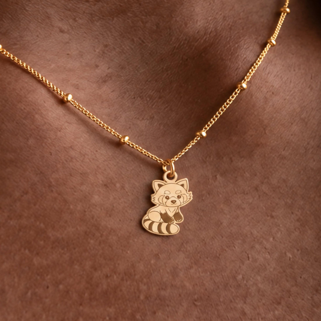Raccoon Cub Charm Necklace