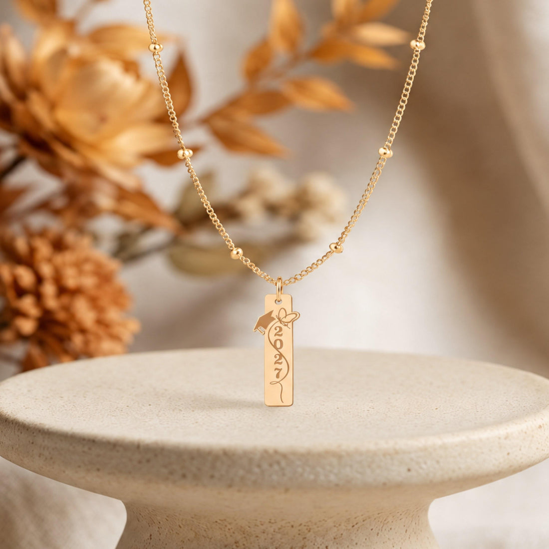 Graduation Cap Charm Necklace
