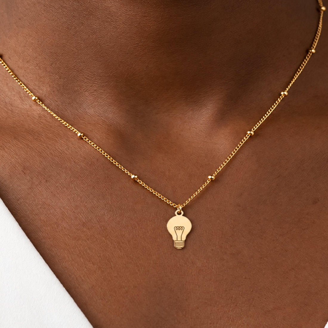 Light Bulb Charm Necklace