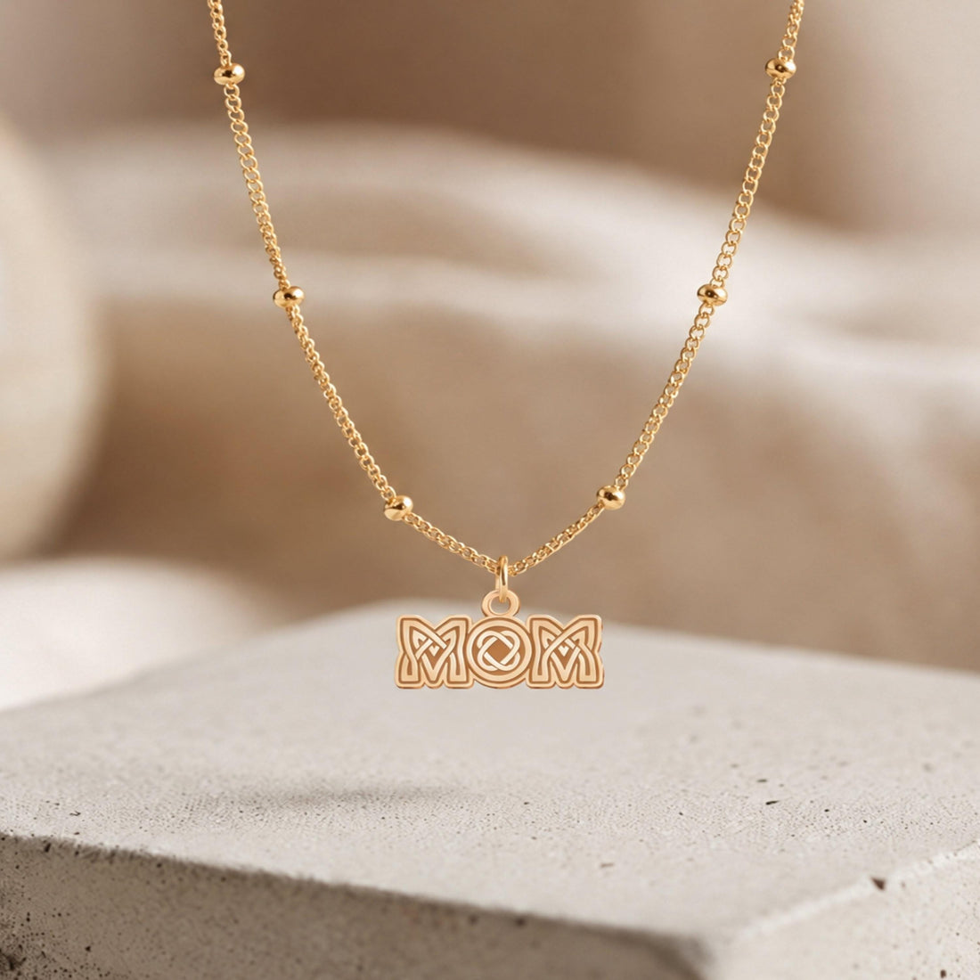 Mom Word Charm Necklace