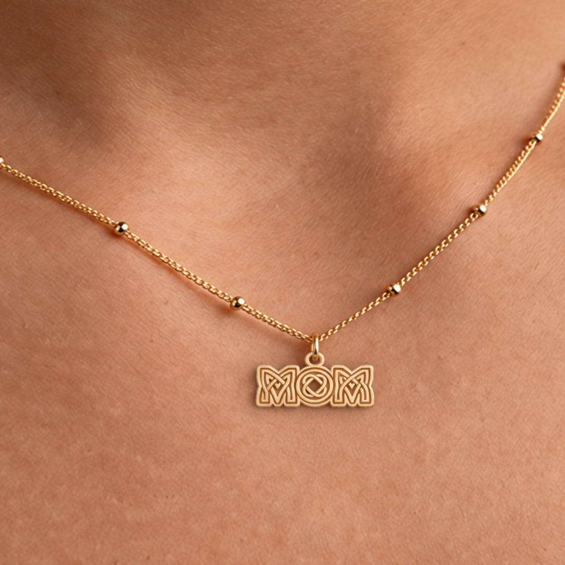 Mom Word Charm Necklace