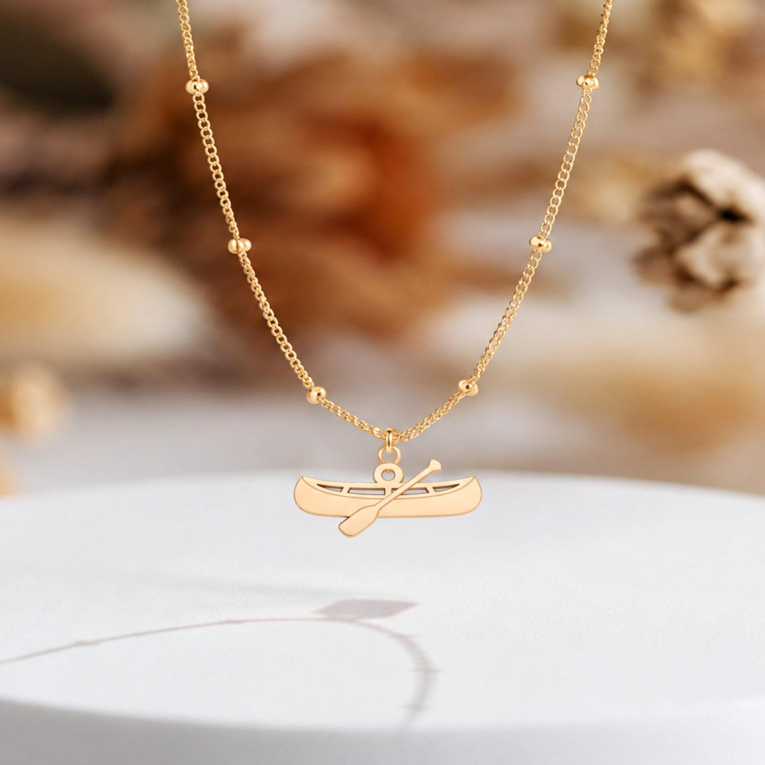 Canoe Paddle Charm Necklace