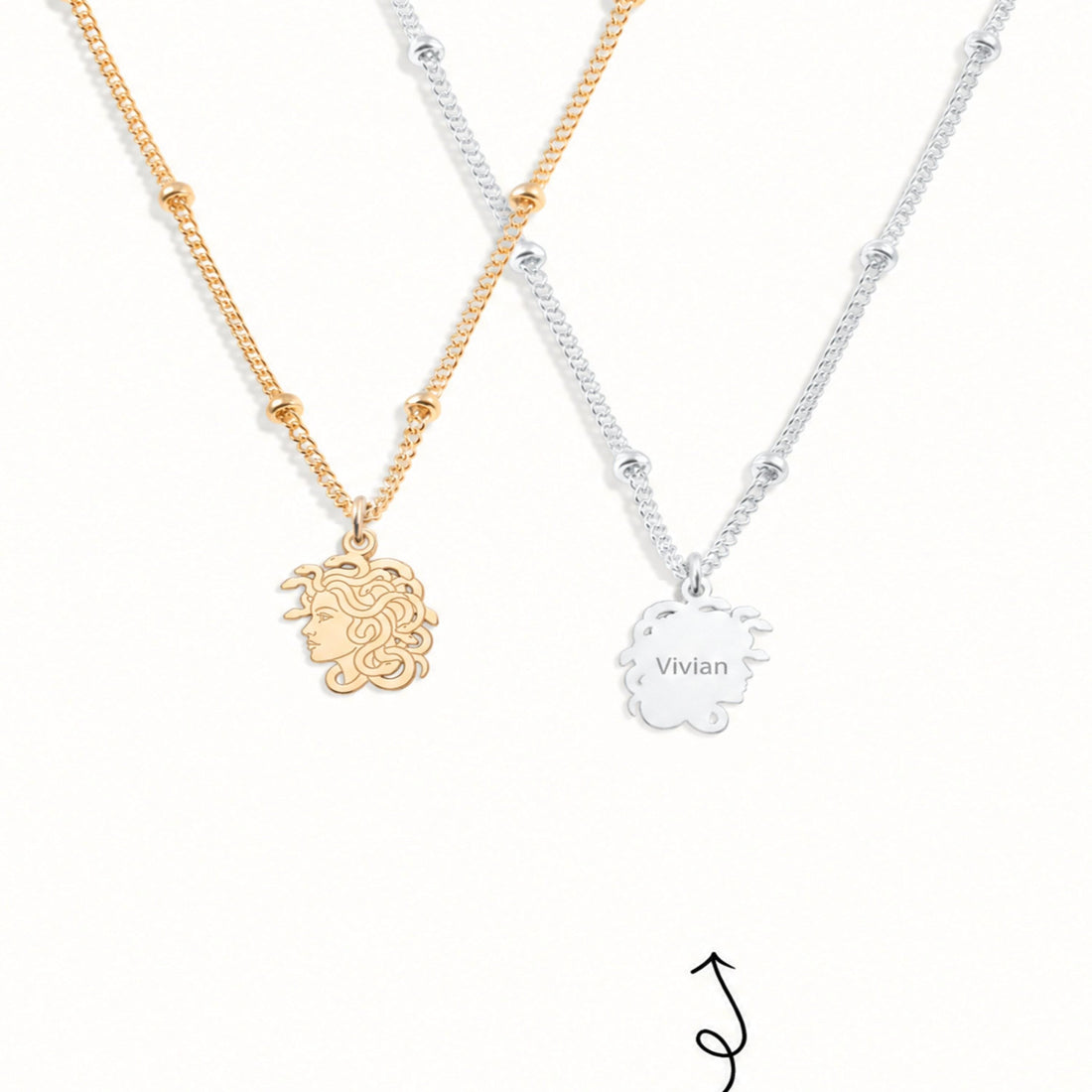 Medusa Head Charm Necklace