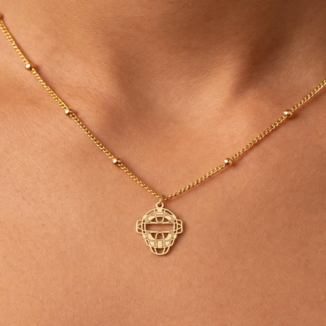 Hockey Mask Charm Necklace