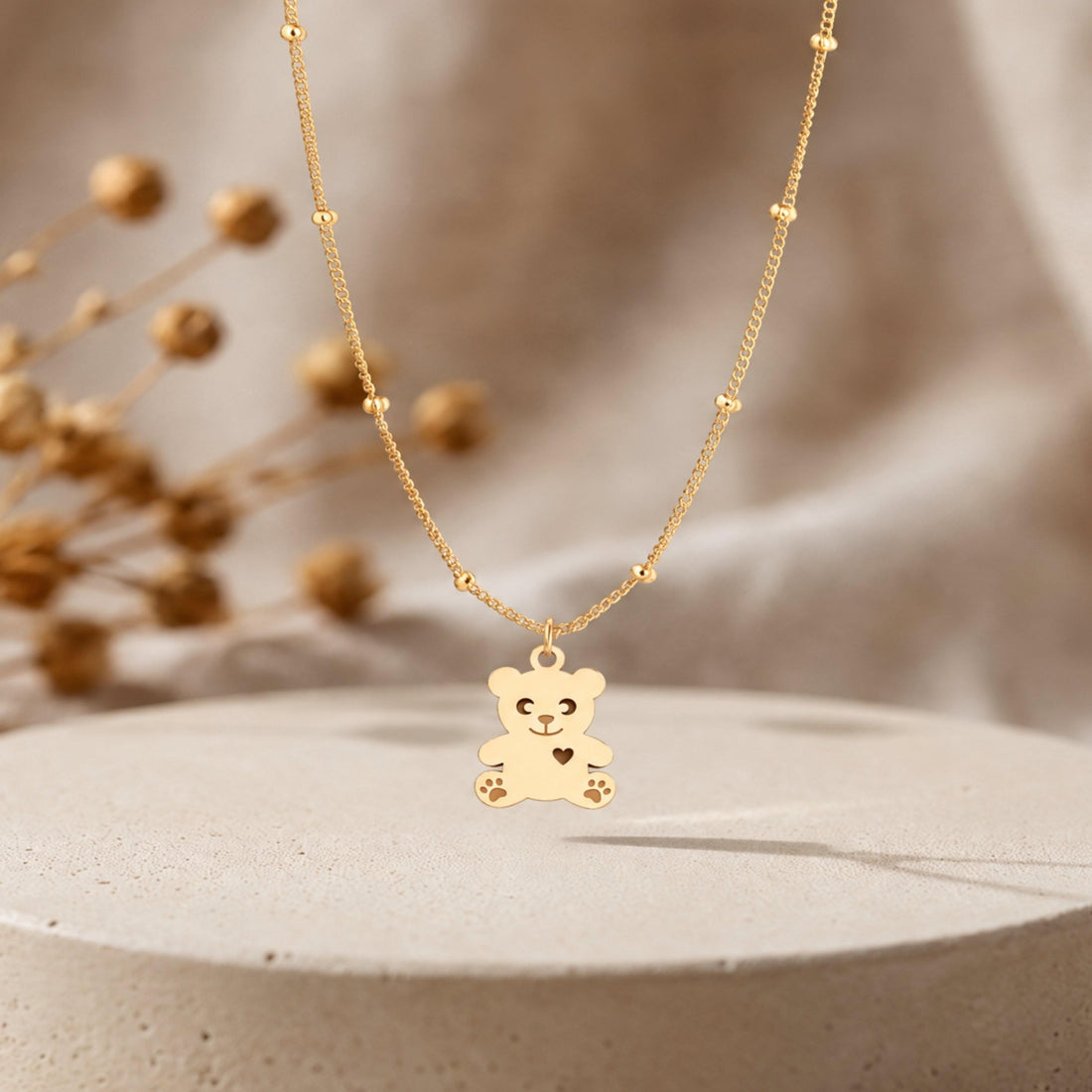 Teddy Bear Charm Necklace