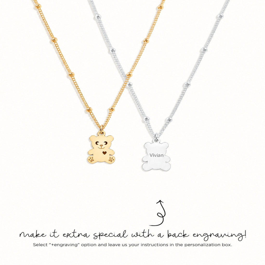 Teddy Bear Charm Necklace