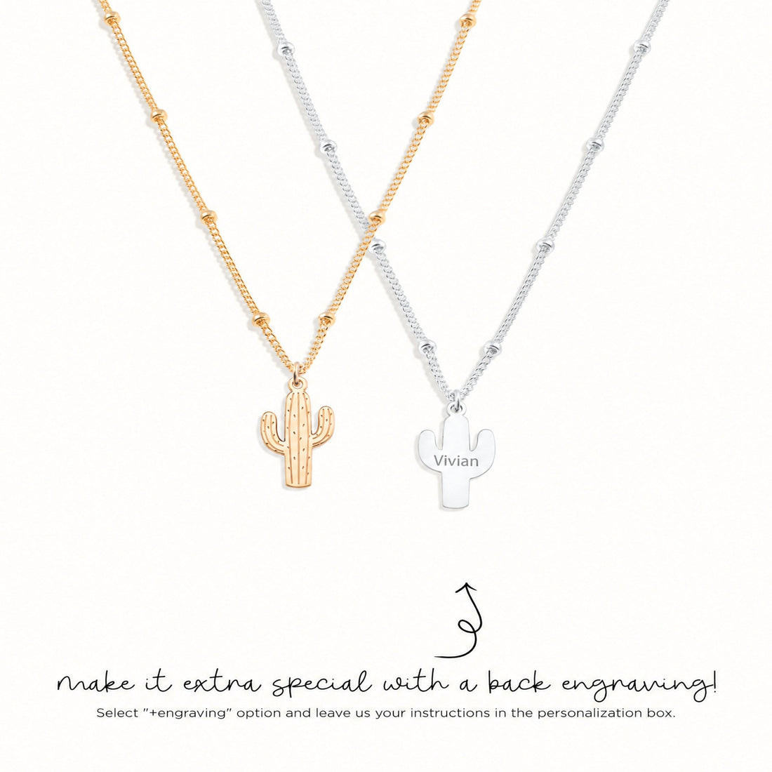 Saguaro Cactus Charm Necklace