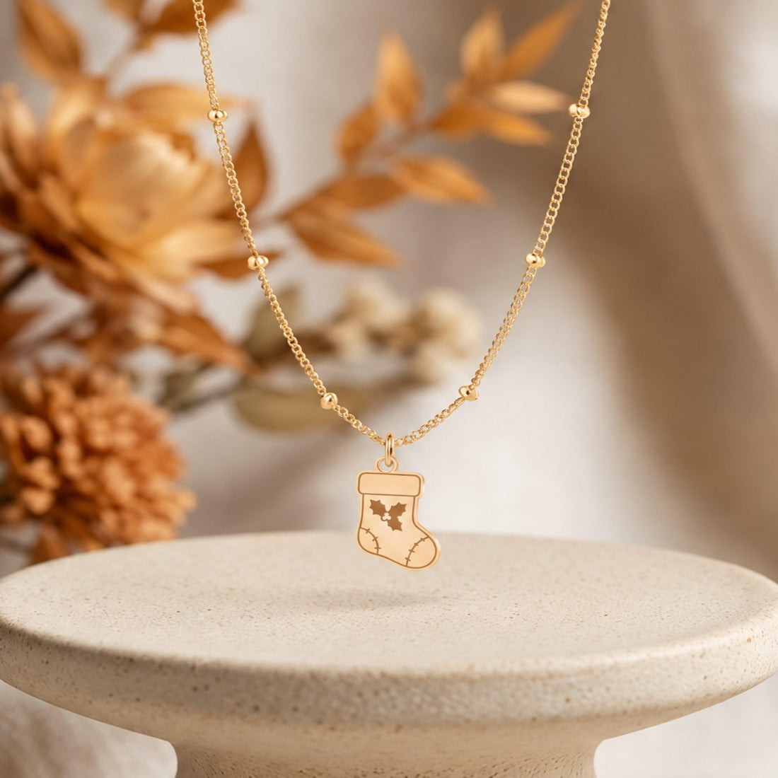 Christmas Stocking Charm Necklace