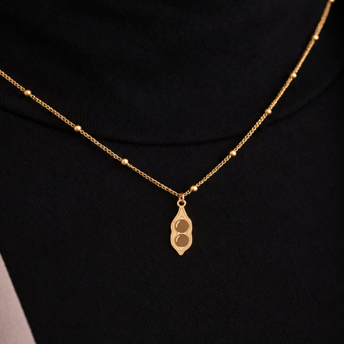 Pea Pod Charm Necklace