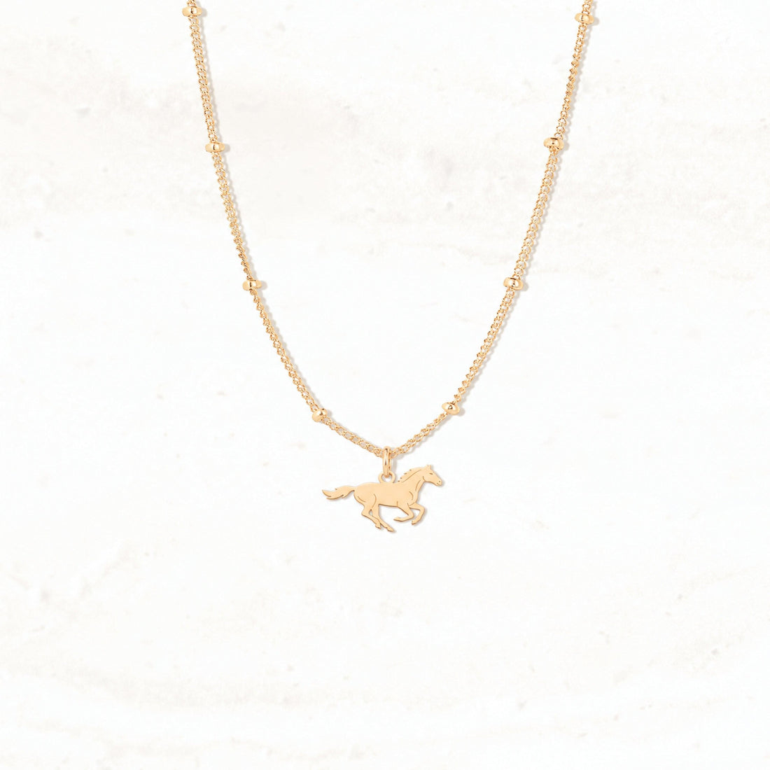 Galloping Horse Charm Necklace